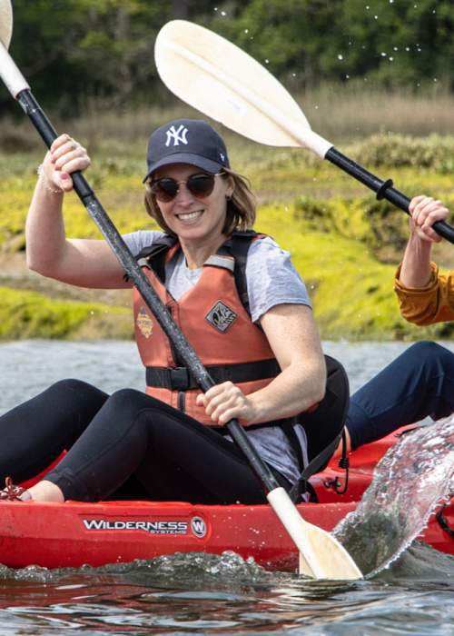 Double kayaking on Beaulieu River with New Forest Activities in the New Forest