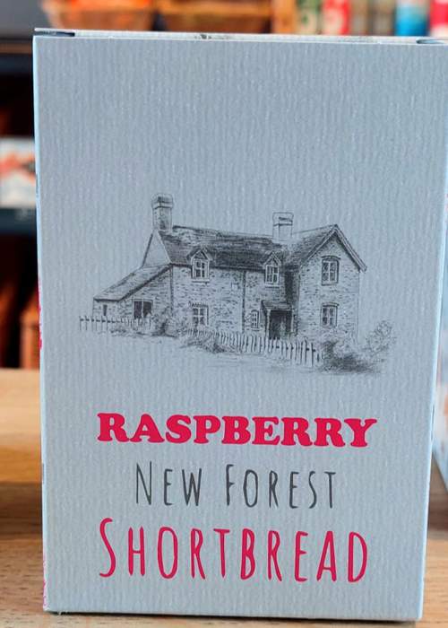 New Forest Shortbread boxes at Minstead Community Shop in the New Forest